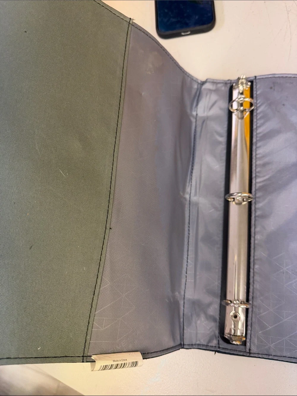 Five Star Charcoal Pencil Pouch and binder with Light Blue Zipper pouch on side